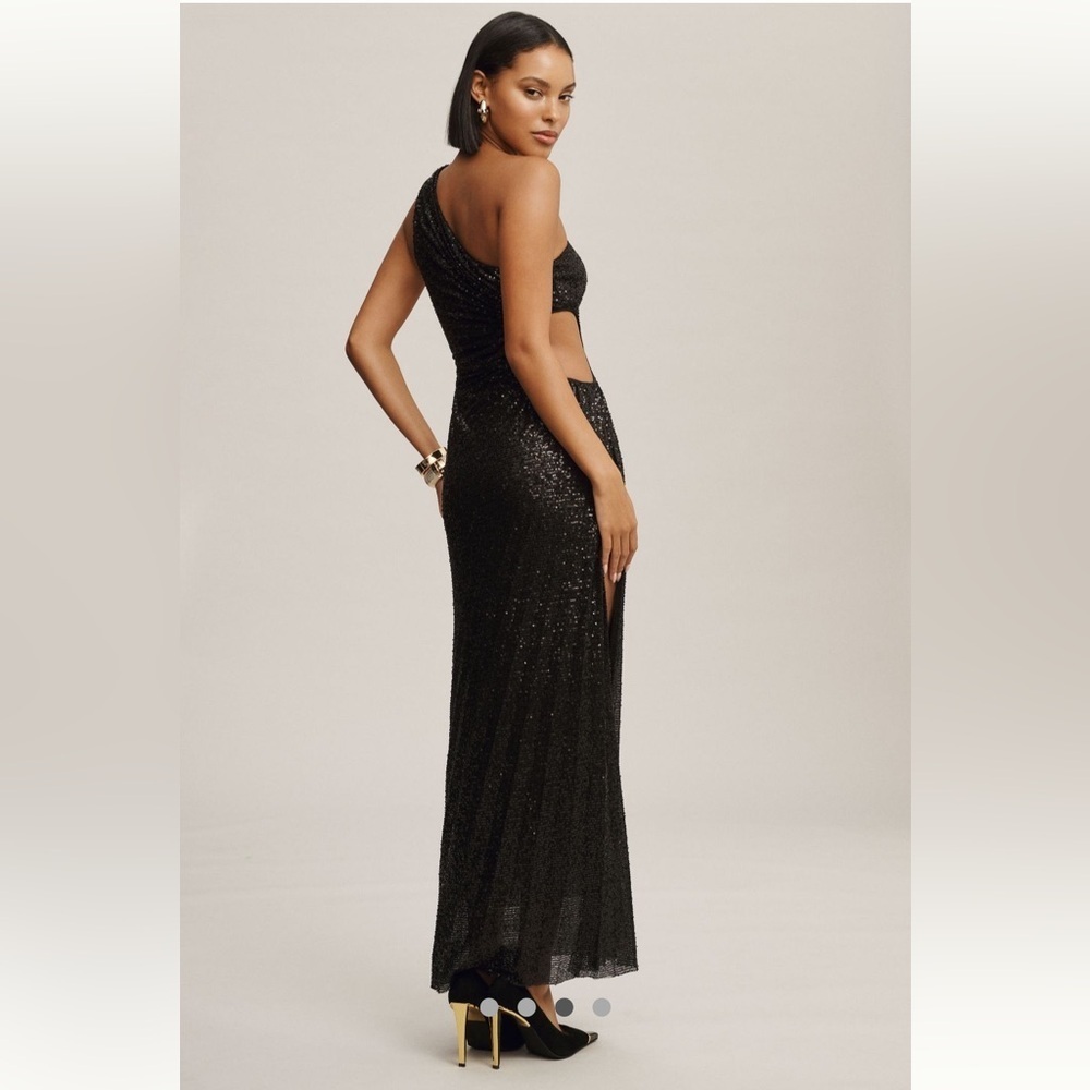 Delfi Anthropologie NWT Delfi Collective Sequin Solie One-Shoulder Dress size M. - Picture 4 of 8